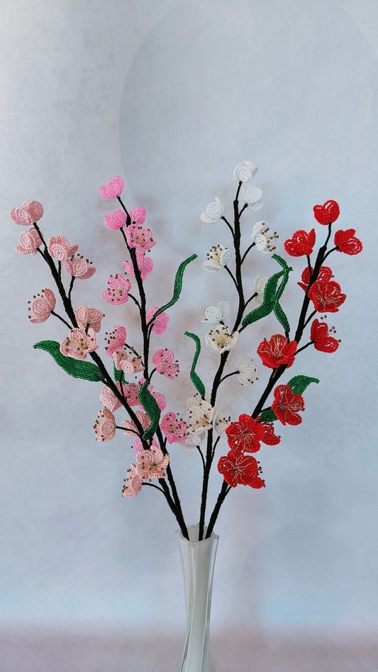 artificial cherry blossom branches french beaded flowers